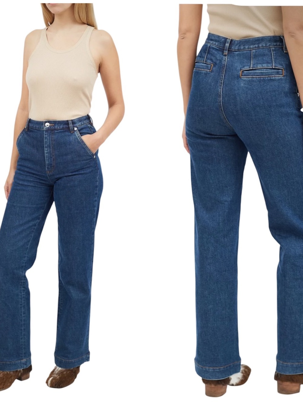 A.P.C. x Goop Blue Denim High Rise Straight Leg Jeans 29